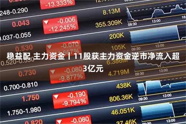 稳益配 主力资金丨11股获主力资金逆市净流入超3亿元